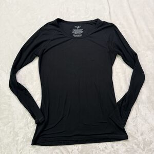 Adventuridge Black Baselayer Crew Neck Long Sleeve Stretch Pullover T-Shirt - M